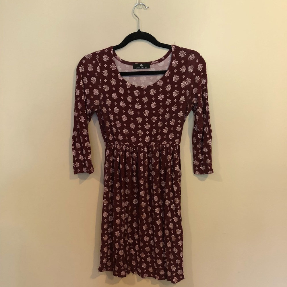 White Plum Burgundy Dress
